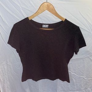 Charcoal grey cropped DKNY t-shirt